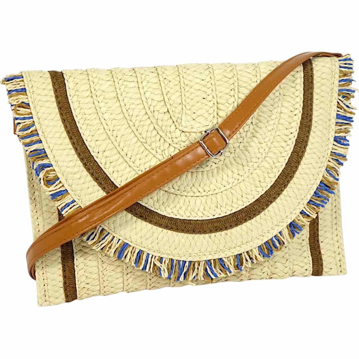 Borsa tracolla donna mare con patta sfrangiata Verve