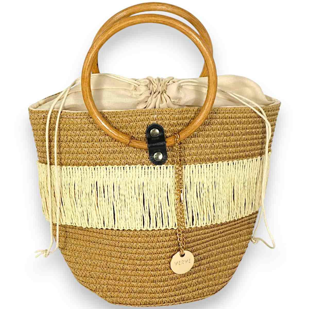 Borsetta mare donna con manici in legno Verve