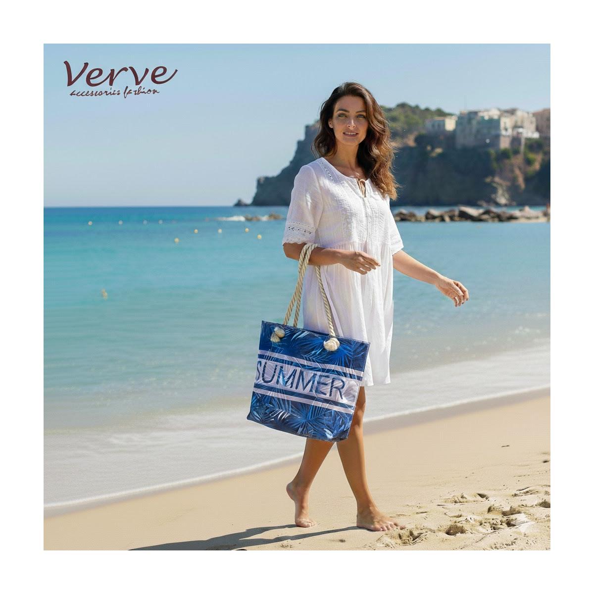 Borsa mare donna con manici in corda e cerniera Verve