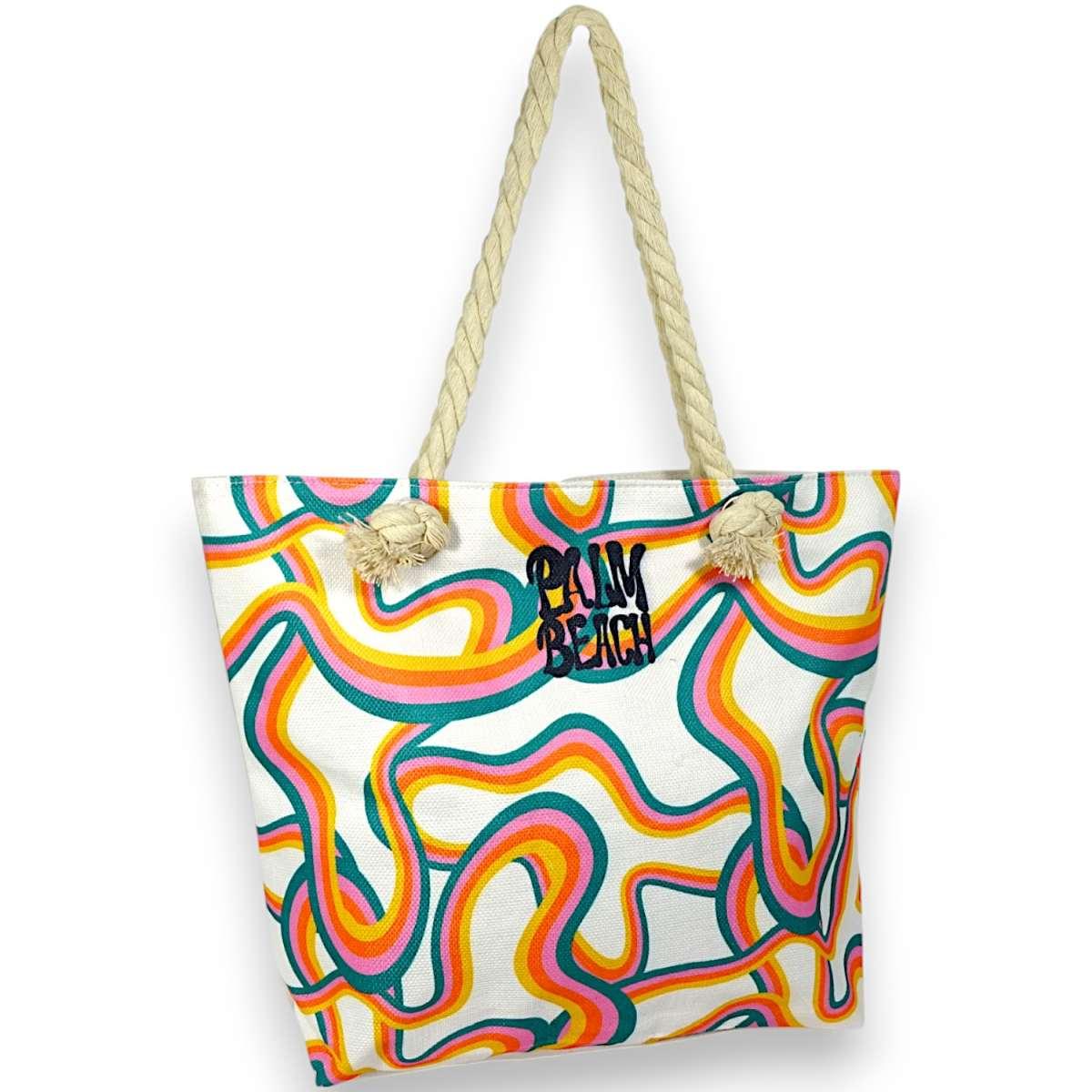 Borsa mare donna con manici in corda e cerniera Verve