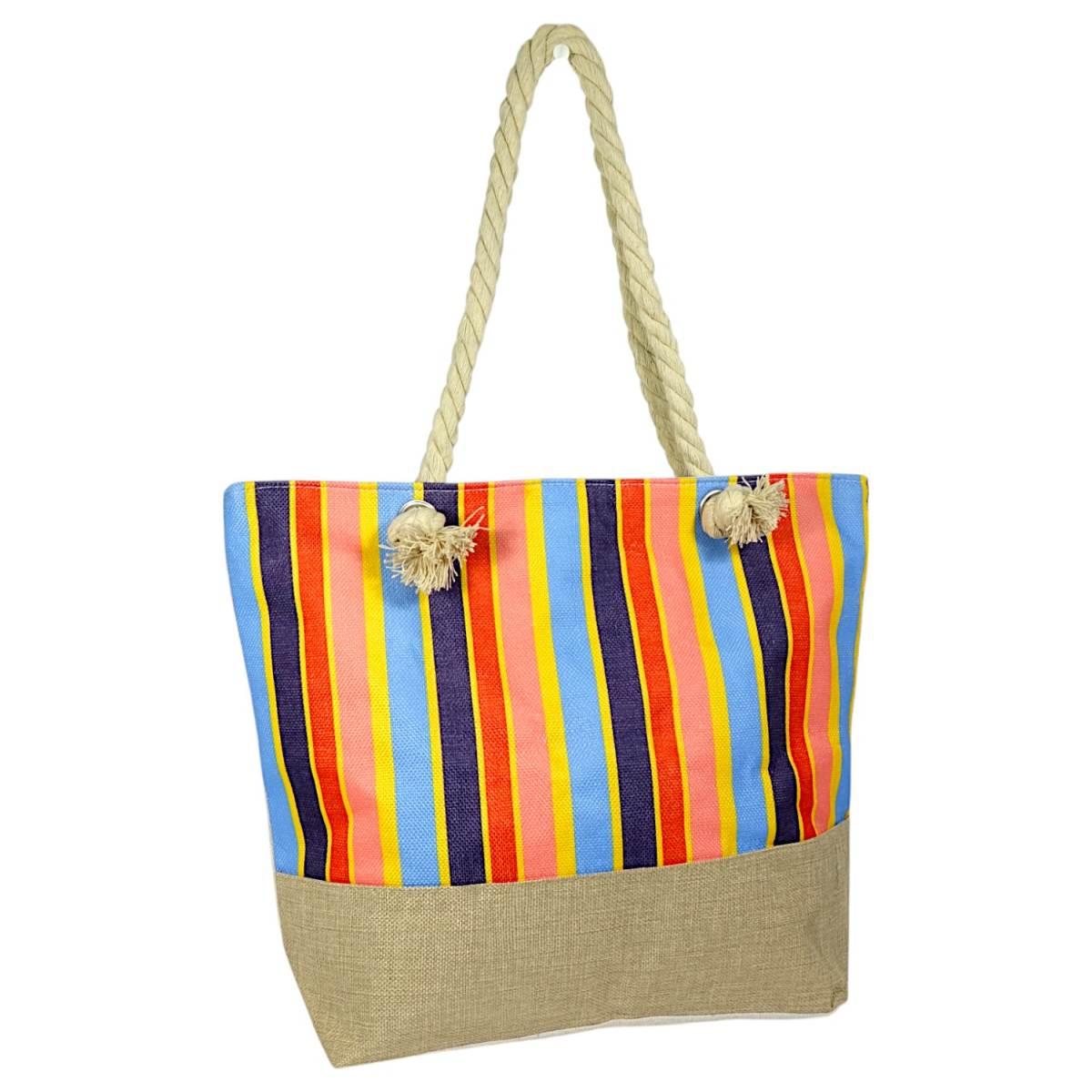 Borsa mare donna con manici in corda e cerniera Verve