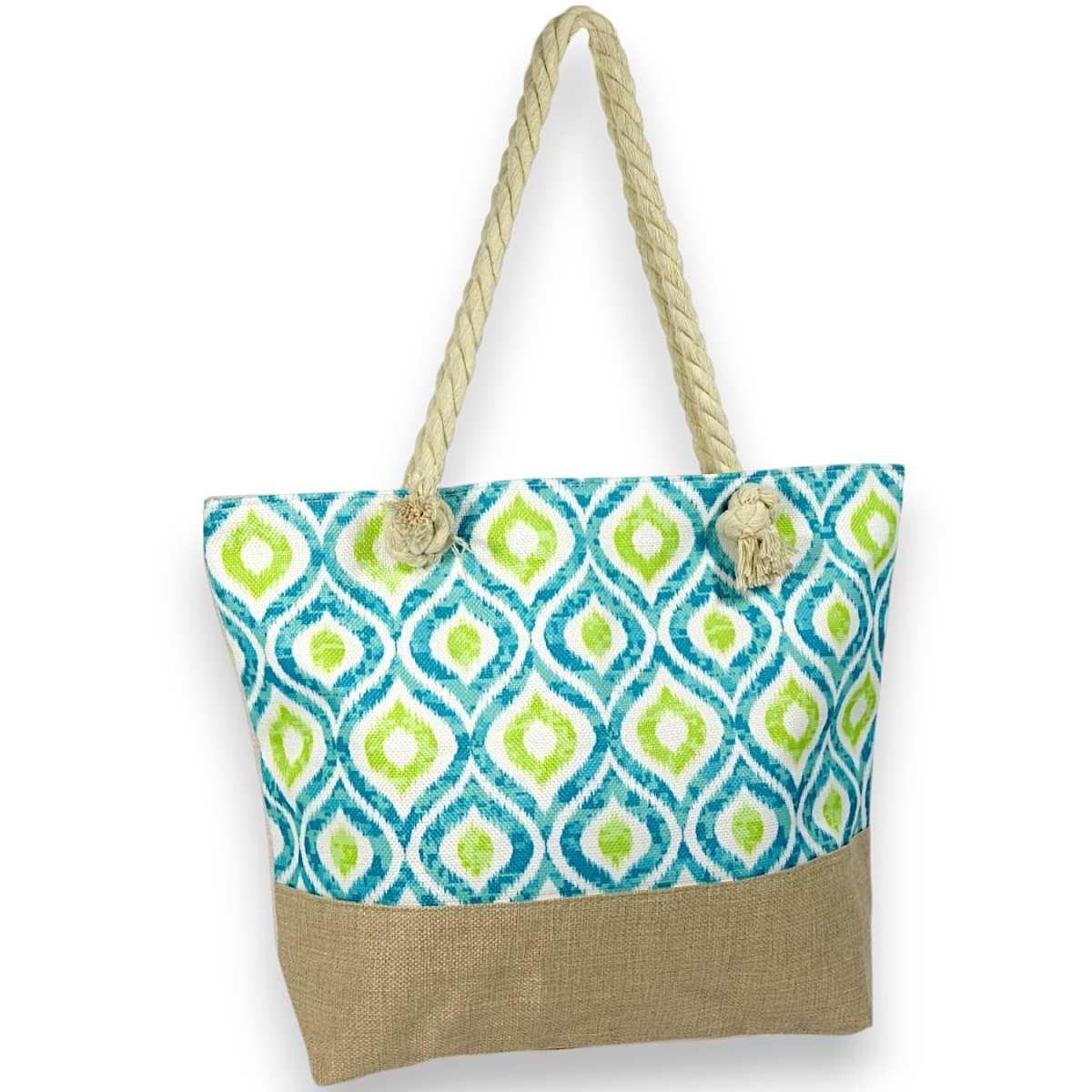 Borsa mare donna con manici in corda e cerniera Verve