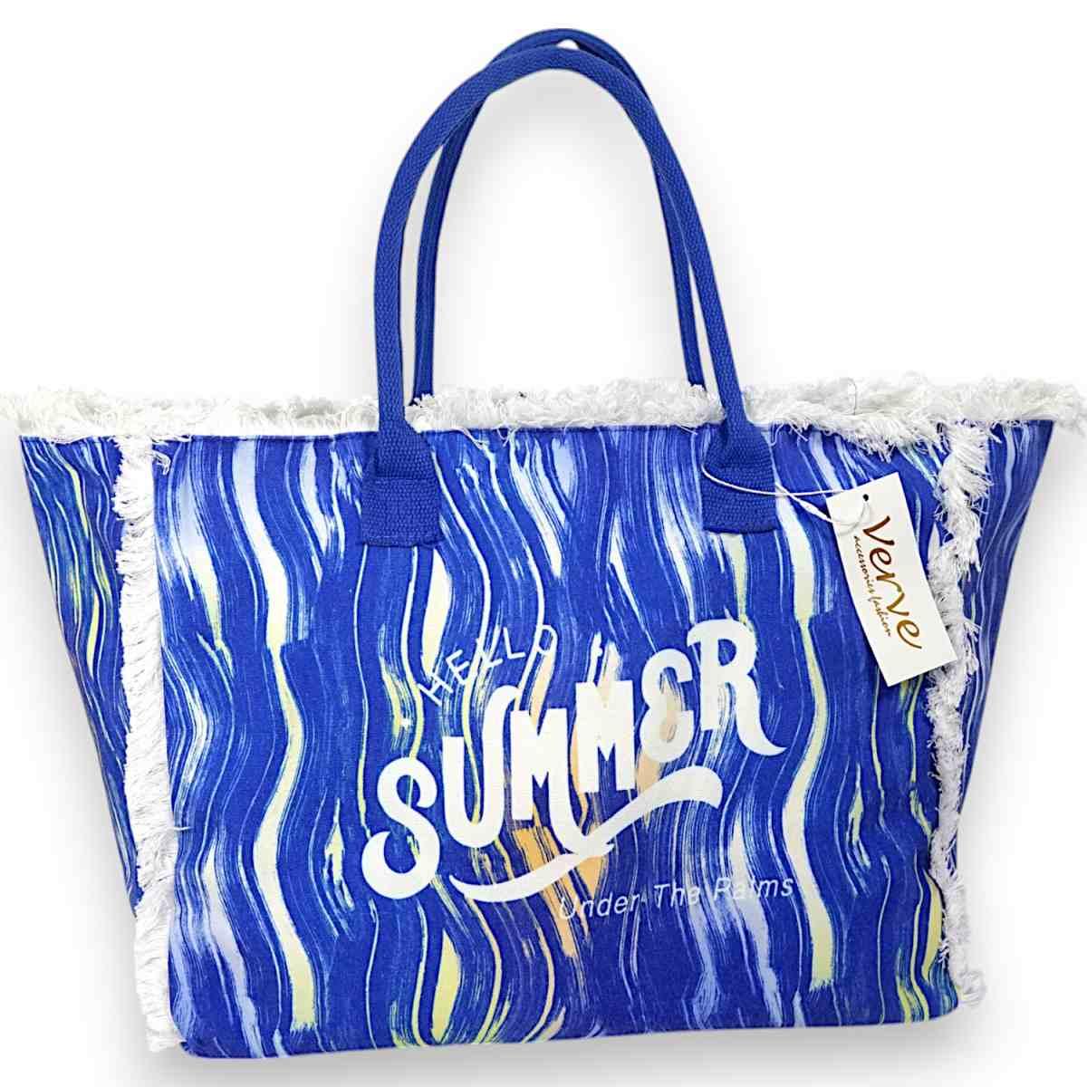 Borsa mare donna aperta profili sfrangiati Verve