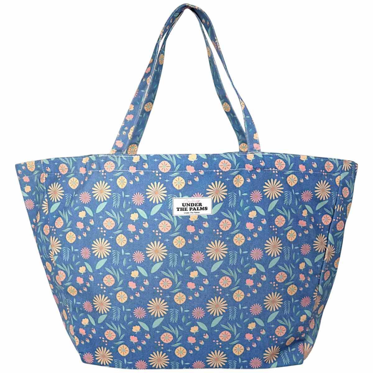 Borsa mare blu aperta donna stampa floreale Verve