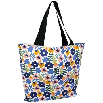 Borsa mare donna aperta double face reversibile stampa fiori verve