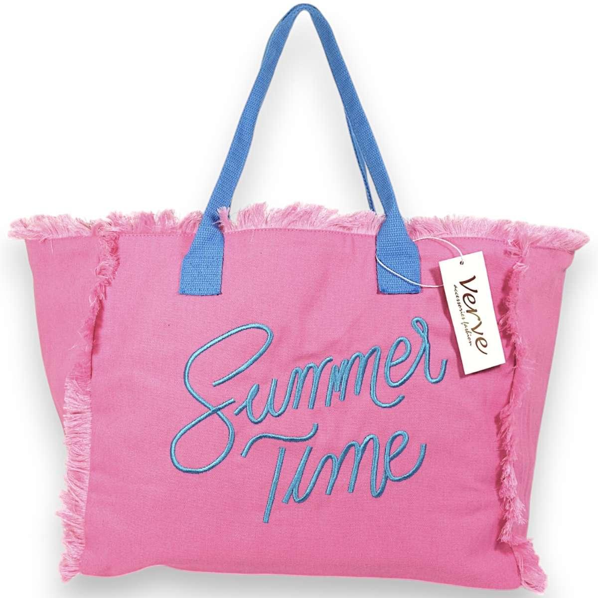 Borsa mare donna aperta profili sfrangiati Verve