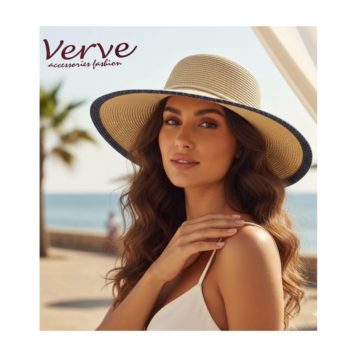 Cappello mare donna a falda larga con fiocco in corda Verve