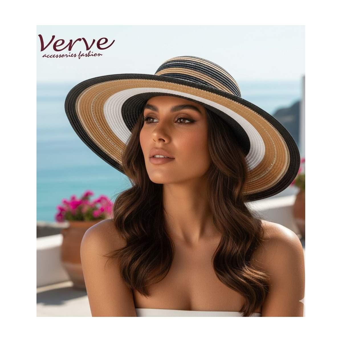 Cappello mare donna a falda larga fantasia cerchi Verve