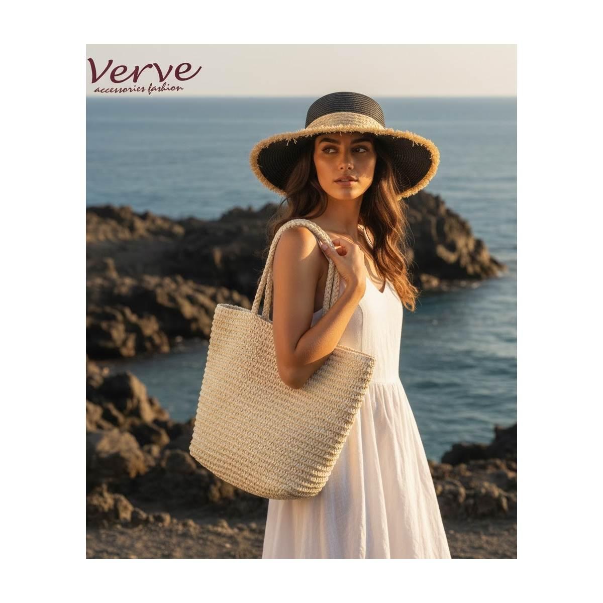 Cappello mare donna a falda larga sfrangiata Verve