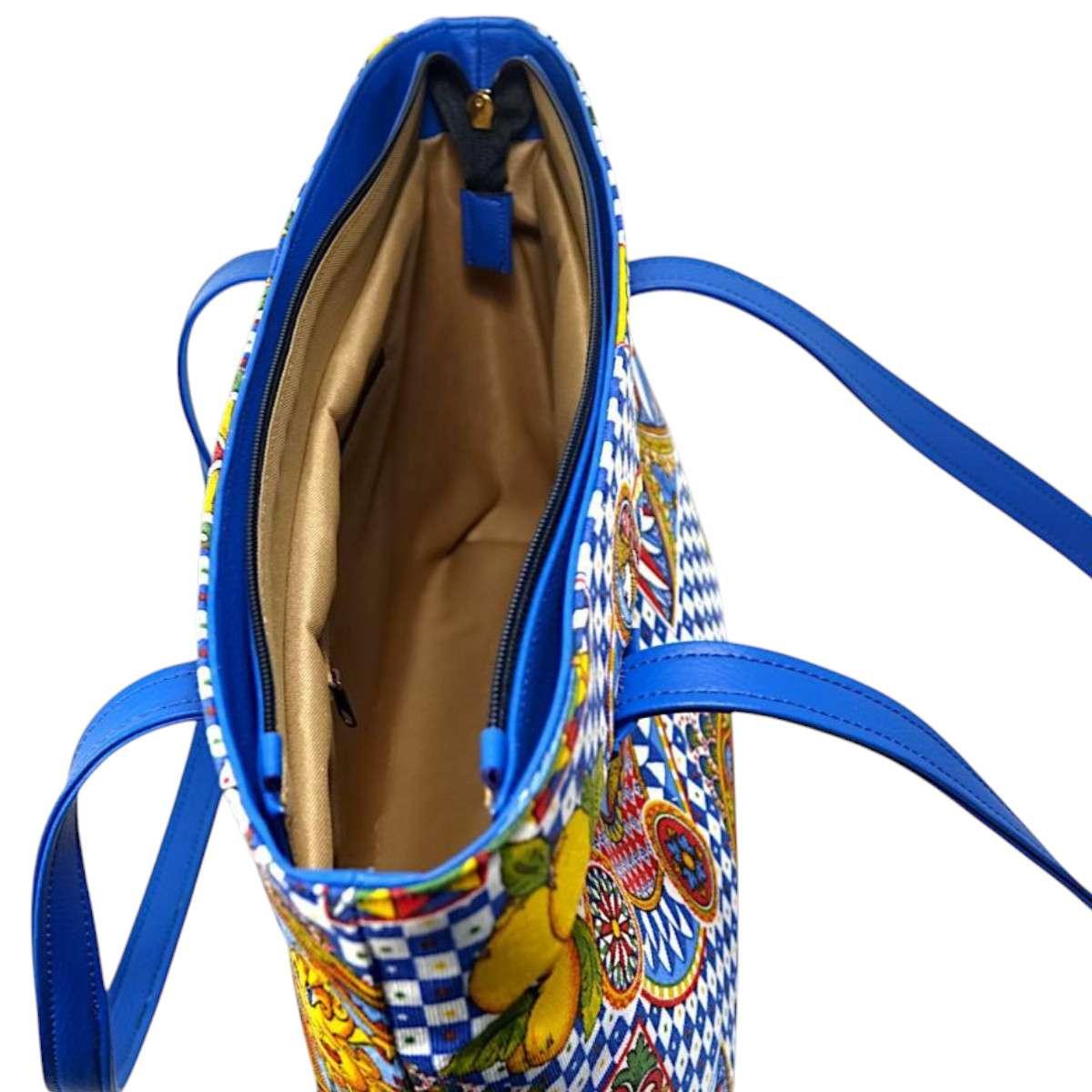 Borsa shopping Capoverde made in italy tessuti Siciliani