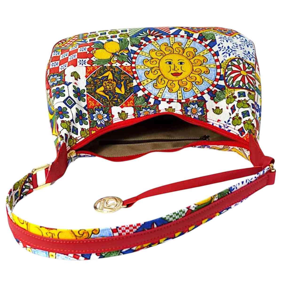 Borsa sacca donna tessuti siciliani Capoverde Made in Italy