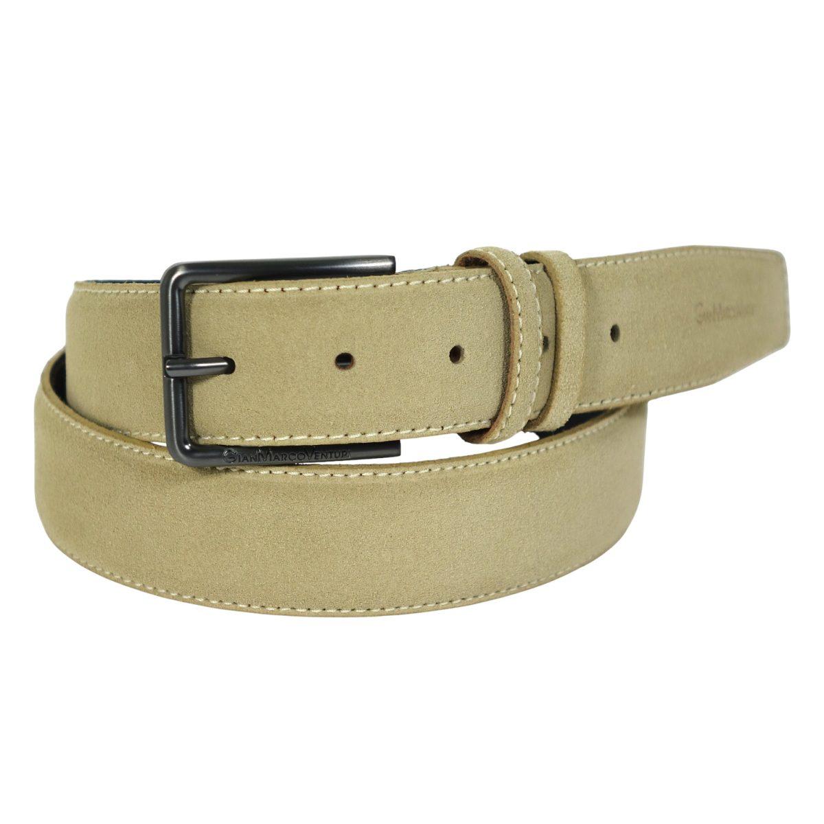 Cintura uomo in pelle camoscio cucitura filo Gian Marco Venturi