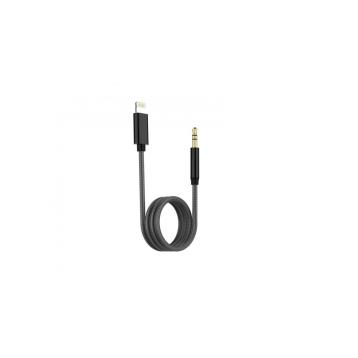 Aux cavo audio Y13 in tessuto NERO jack 3,5mm lightning 100cm Rovi