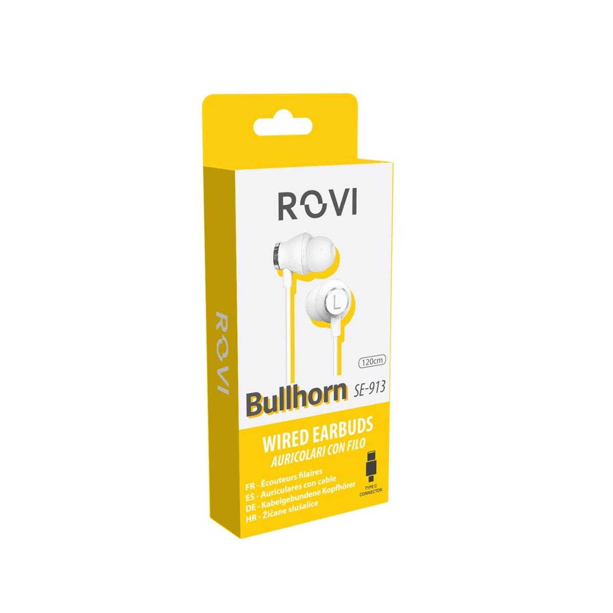 Bullhorn auricolari a filo connettore Type-c bianco Rovi