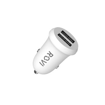 Caricatore da auto compatto SC300 con 2 porte USB 2.4A bianco Rovi