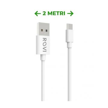Elegant cavo SA20C bianco in PVC da USB a Type-c 2m 3A Rovi