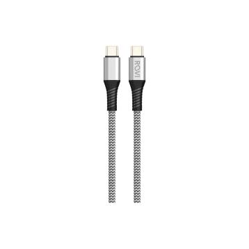 Fabric cavo SA212 silver in tessuto da Type-c a Type-c 1,5m 60W Rovi