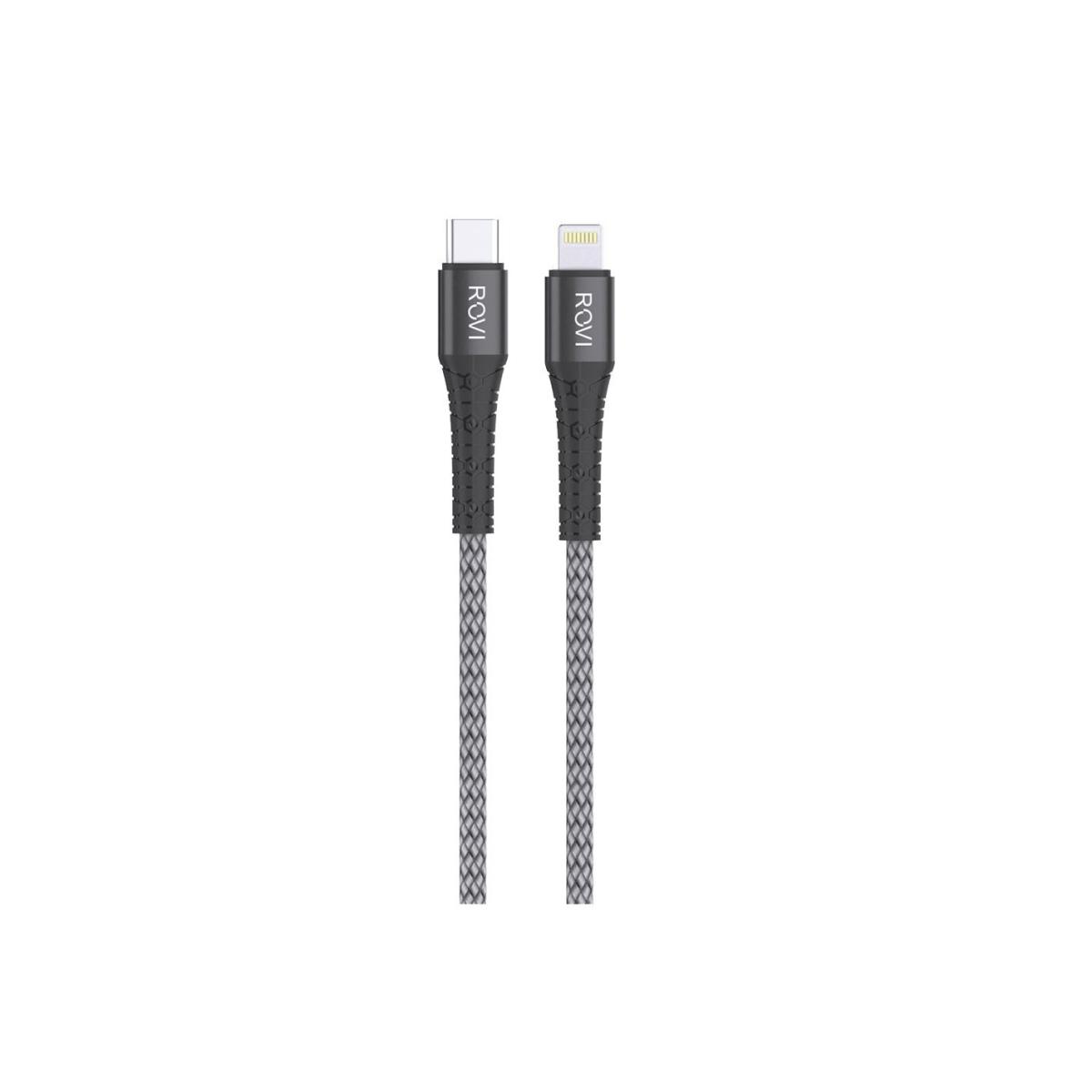 Fabric cavo SA213 silver in tessuto da Type-c a Lightning 1,5m 27W Rovi