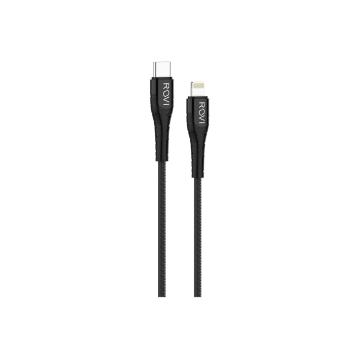 Fabric cavo SA213 nero in tessuto da Type-c a Lightning 1,5m 27W Rovi