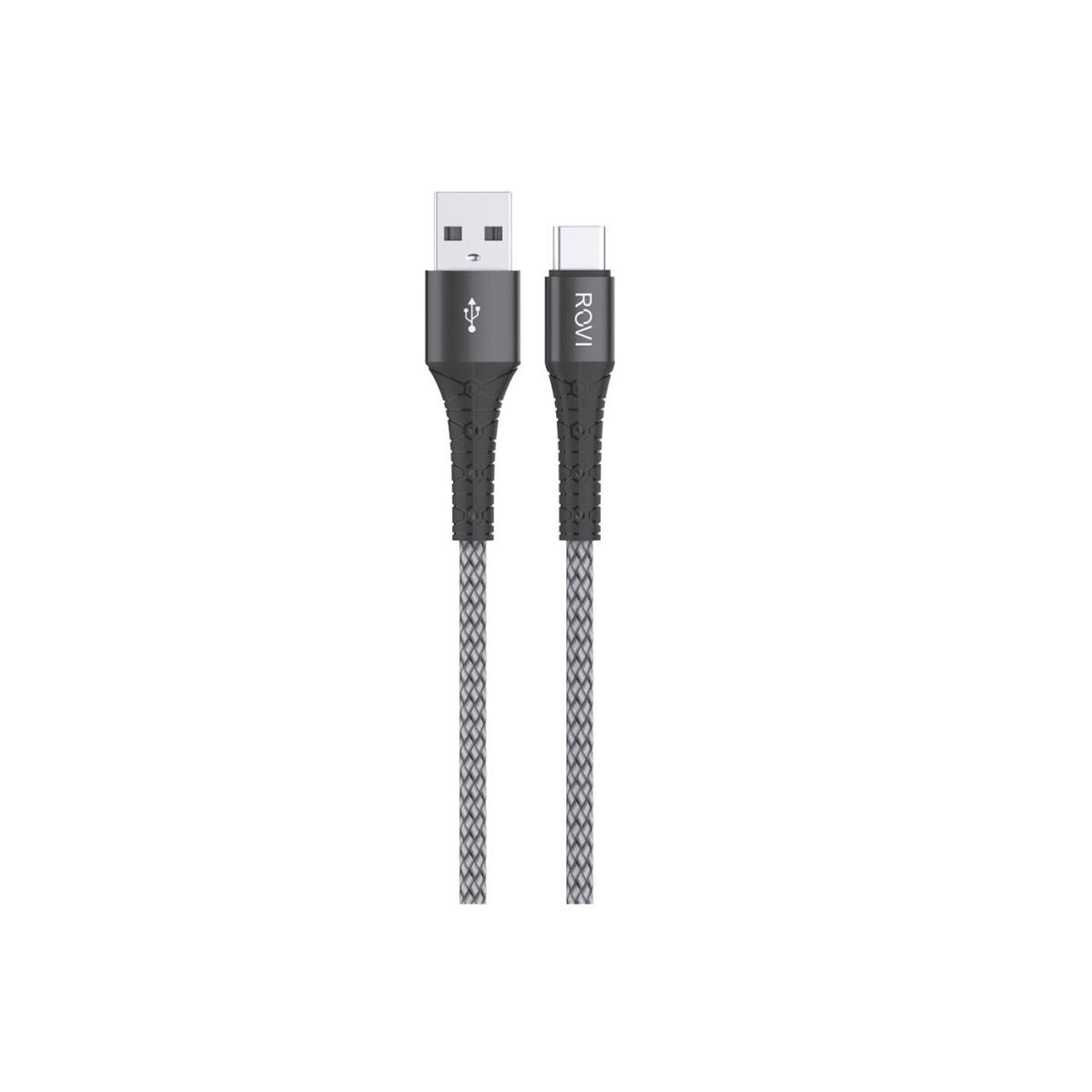 Fabric cavo SA21C silver in tessuto da USB a Type-c 1,5m Rovi