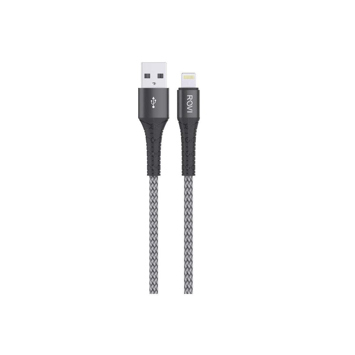 Fabric cavo SA21I silver in tessuto da USB a Lightning 1,5m 2.4A Rovi