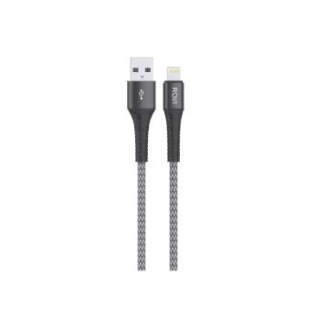 Fabric cavo SA21I silver in tessuto da USB a Lightning 1,5m 2.4A Rovi