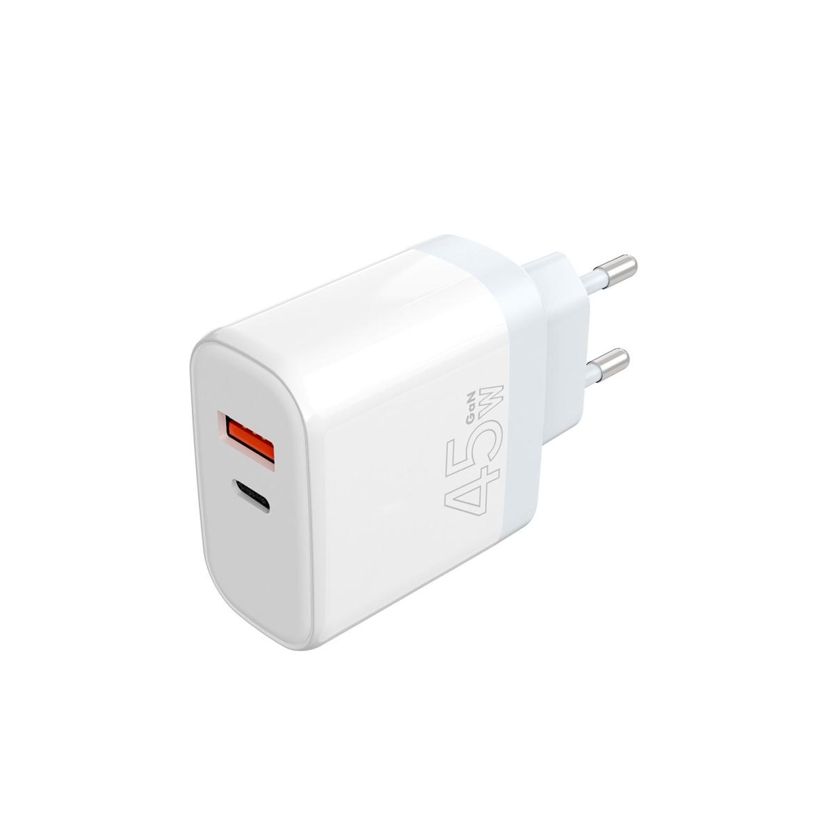 Caricatore da muro rapido ST730 GaN 1 porta USB-C e 1 USB 45W Rovi