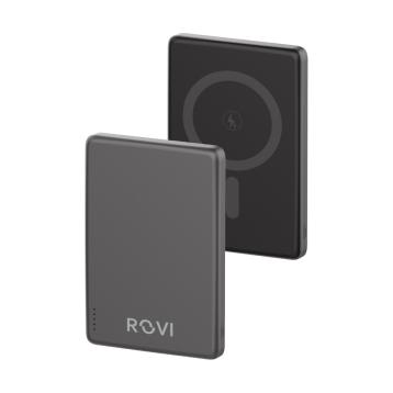 Powerbank Magsafe grigio cavo e wireless 5000 mAh Rovi