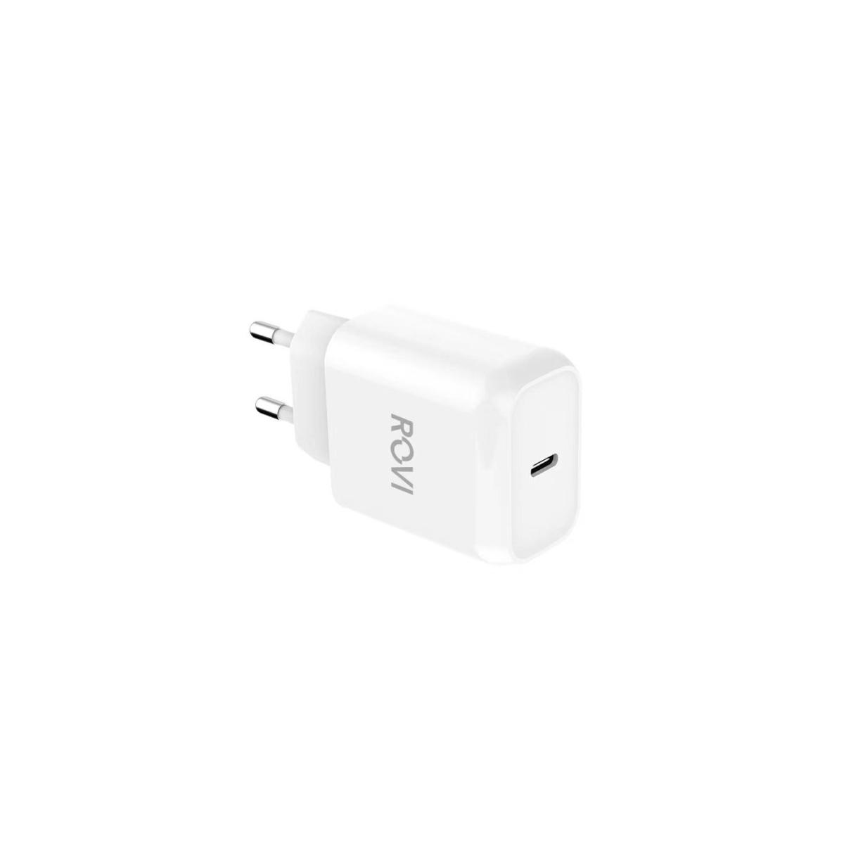 Caricatore da muro rapido 1 porta USB-C 20W PD White Rovi