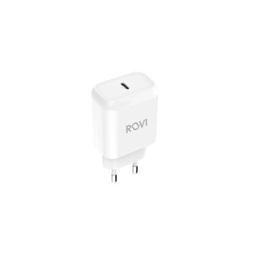 Caricatore da muro rapido 1 porta USB-C 20W PD White Rovi