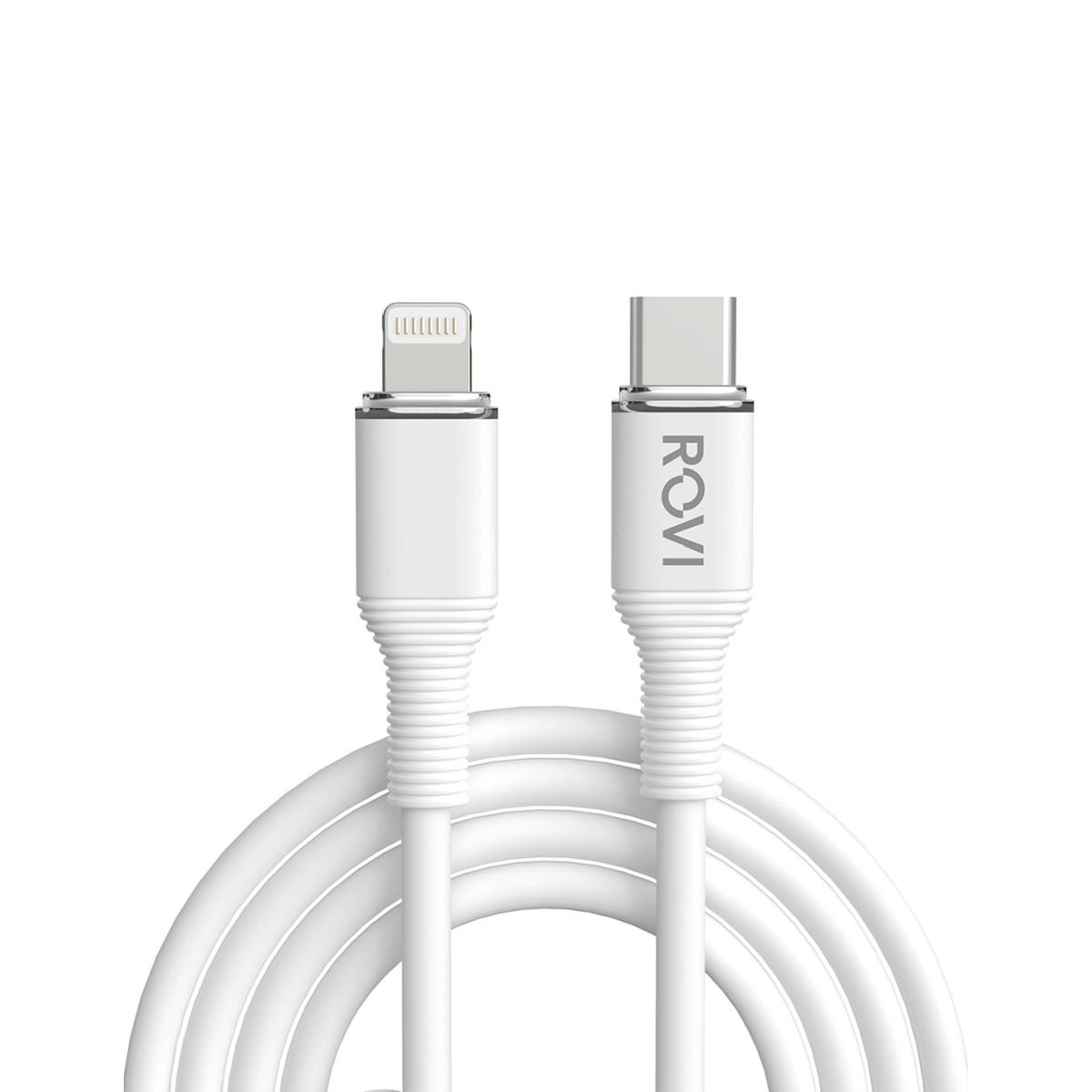 Striped cavo SA200C-L bianco in PVC da Type-c a Lightning 27w 1m Rovi