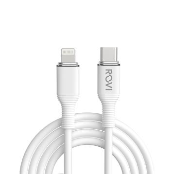 Striped cavo SA200C-L bianco in PVC da Type-c a Lightning 27w 1m Rovi