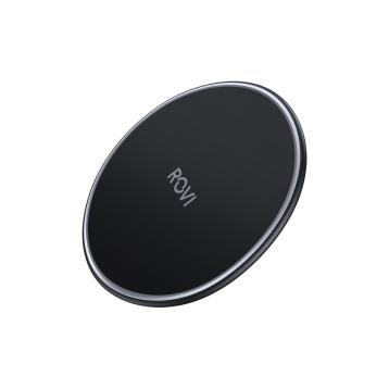 Connettore caricabatterie nero wireless 15W Rovi