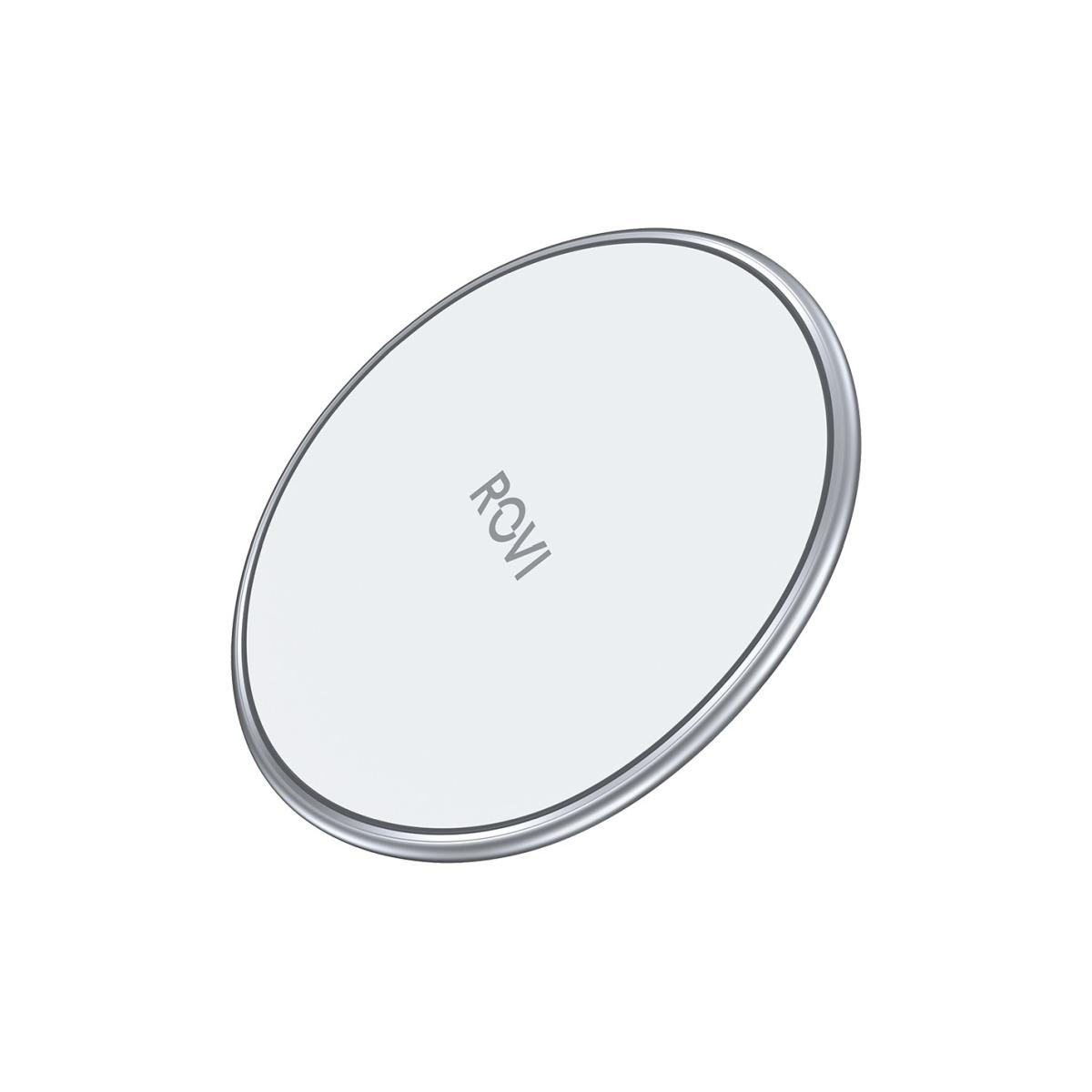 Connettore caricabatterie bianco wireless 15W Rovi