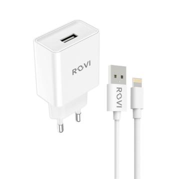 Caricabatterie da muro travel kit ST450L 1 USB con cavo Lightning Rovi