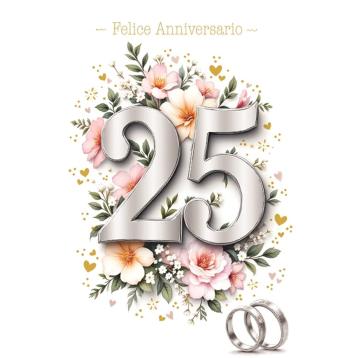 Bigliettii felice  anniversario  25 anni / 50 anni 2 soggetti