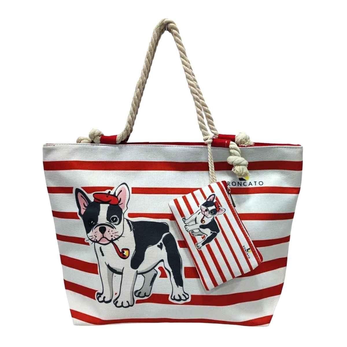 Borsa mare in poliestere stampa Cane con pipa Roncato