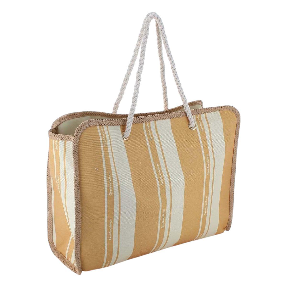 Borsa mare a righe con manici in corda Gian Marco Venturi