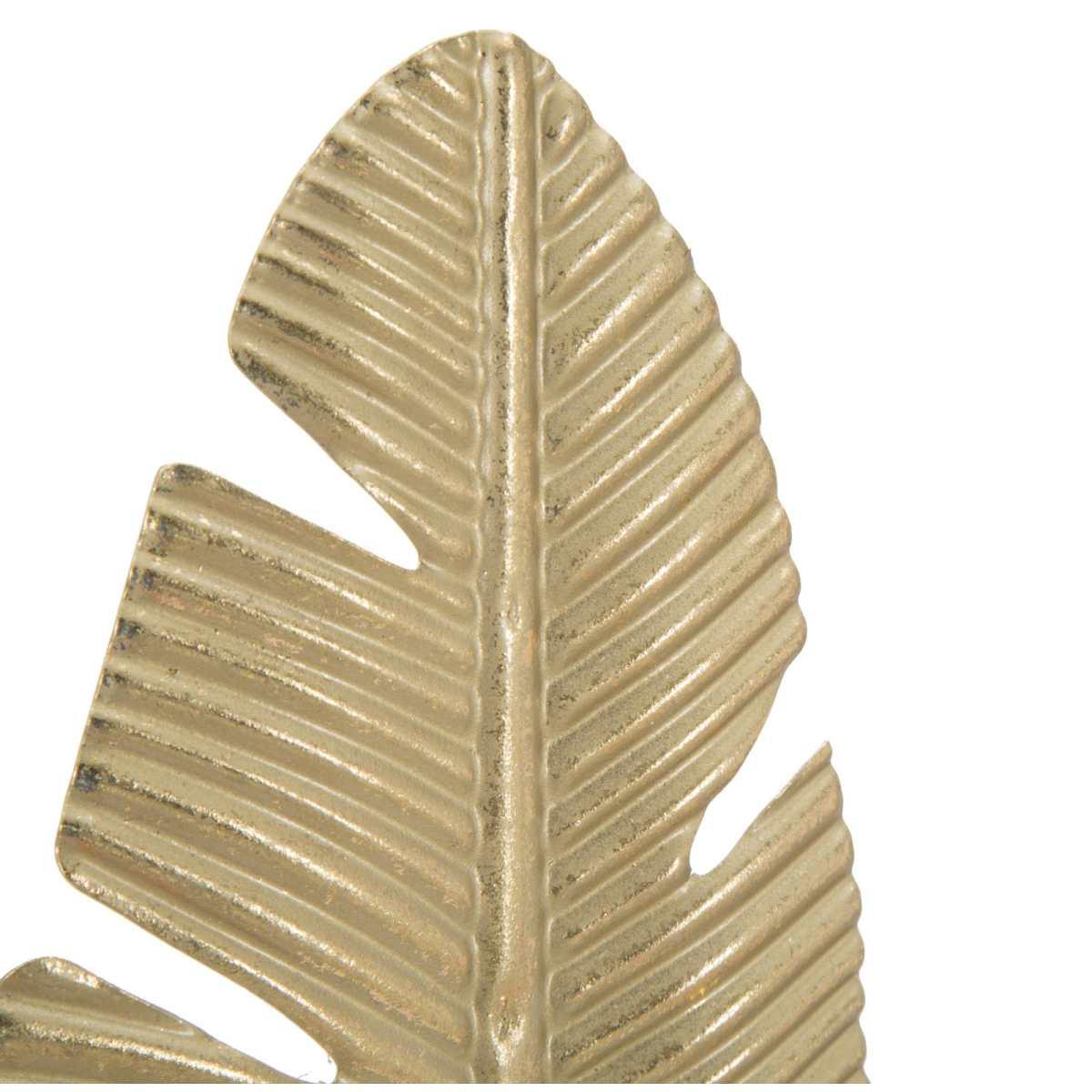 Scultura foglia c/porta candela glam cm 10x10x34 min 2