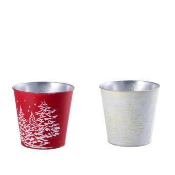 Fioriera natalizia rotonda d15 x h14 cm