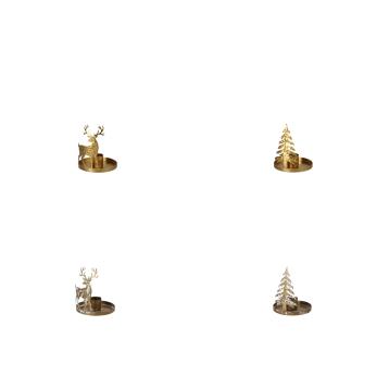 Portacandela natalizio in ferro d.8x h.10 cm