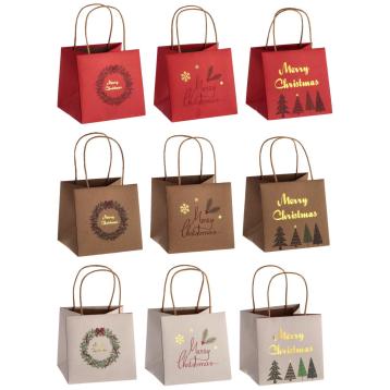 Shopper natalizia in carta 14x14 cm  h.22,5 cm