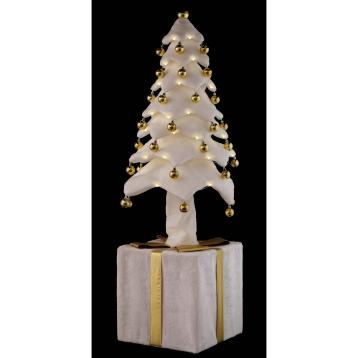 Albero di Natale con base pacco regalo e 95 led 50x50 cm  h.150 cm