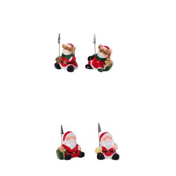 Segnaposto natalizio in ceramica 8x5 cm  h.9,5 cm