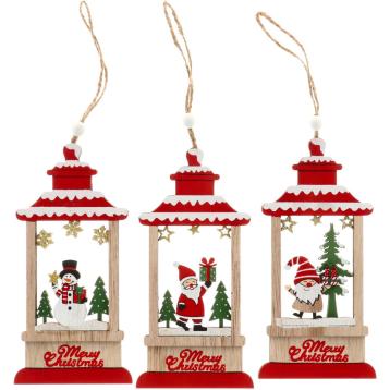 Decorazione natalizia in mdf da appendere lanterna 8x17 cm
