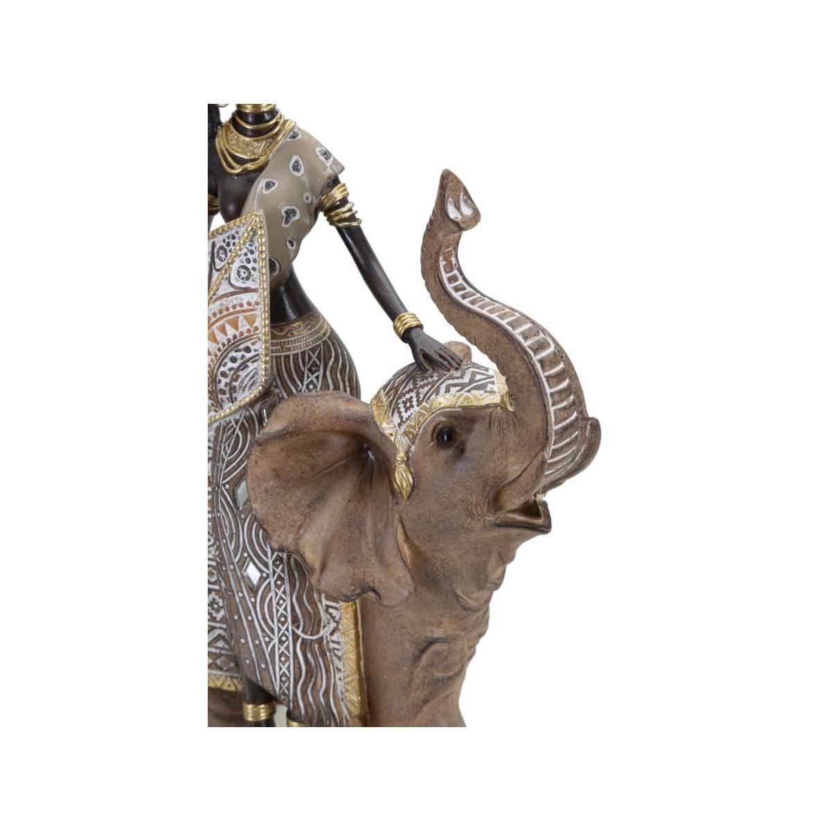 Masai tribal c/elefante cm 22,5x12x32,5