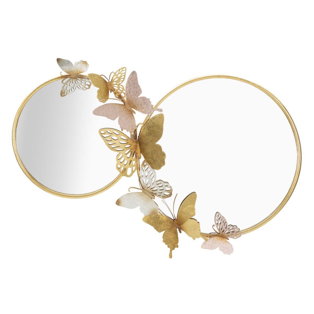 Specchio da muro double farfalle pink cm 81x3x52,5