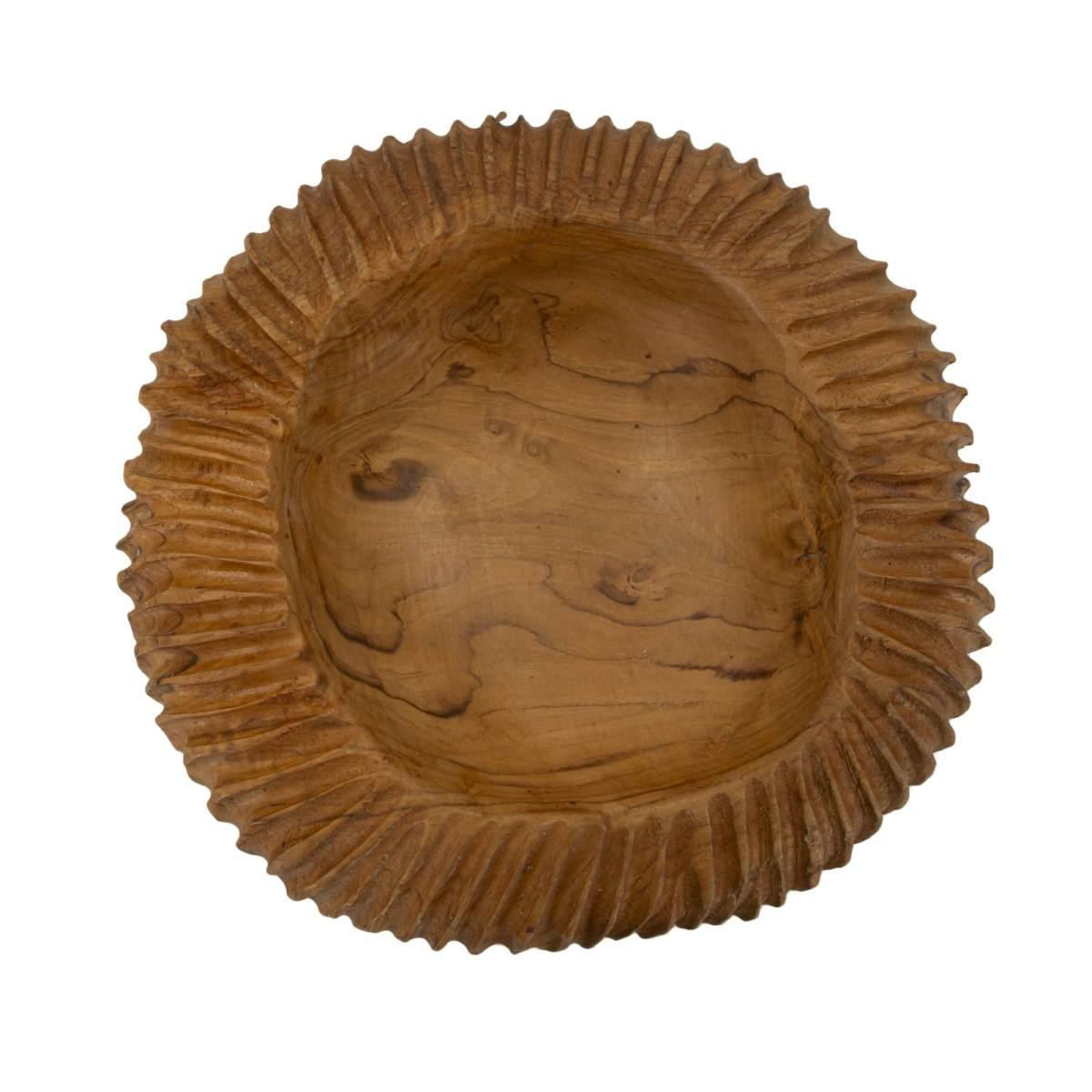 S/tasche garit in teak riciclato cm Ø 32x11 (pezzi unici - non rip. in serie)