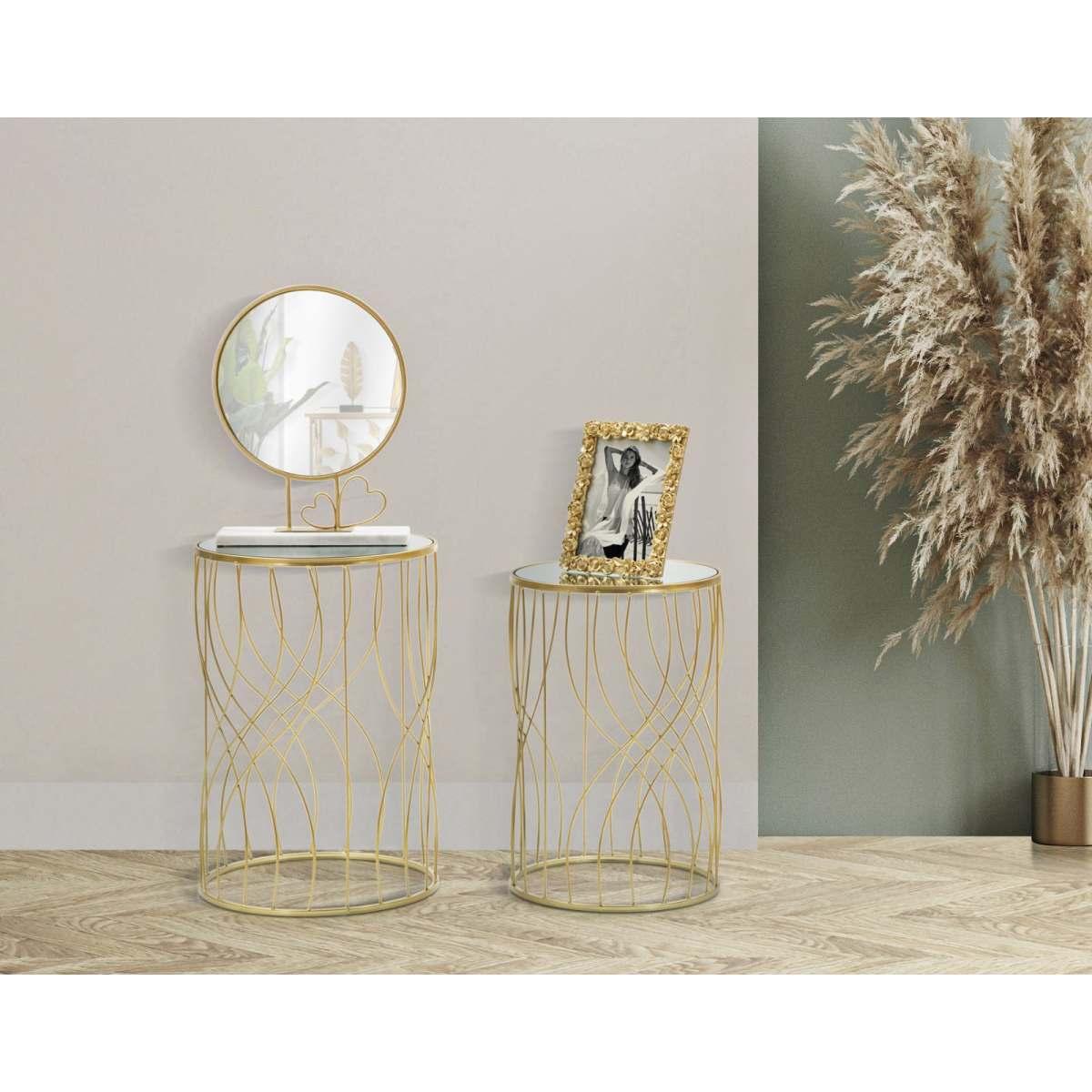 Tavolinetti ligne coppia cm Ø 38x55-33x50