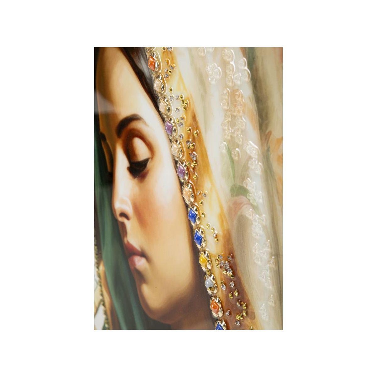 Dipinto su tela laccato madonna -a- c/cornice cm 72x4x102